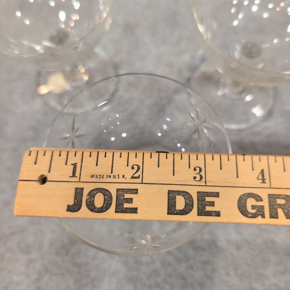 3 Cristal d'Arques France Lead Crystal Starburst Etched Champ. Sherbet Glasses - Picture 4 of 5